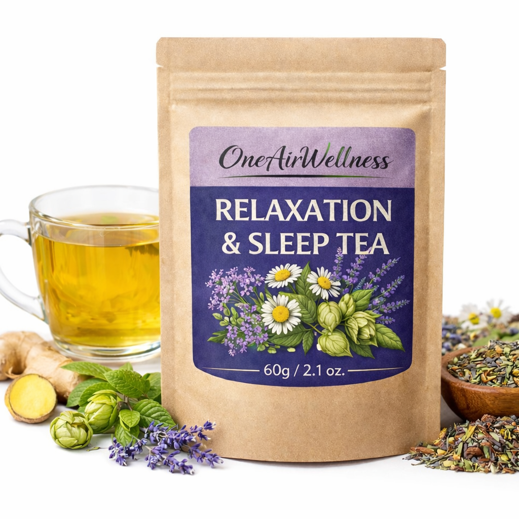 OneAirWellness Relaxation & Sleep Tea – Natural Herbal Blend (60g)